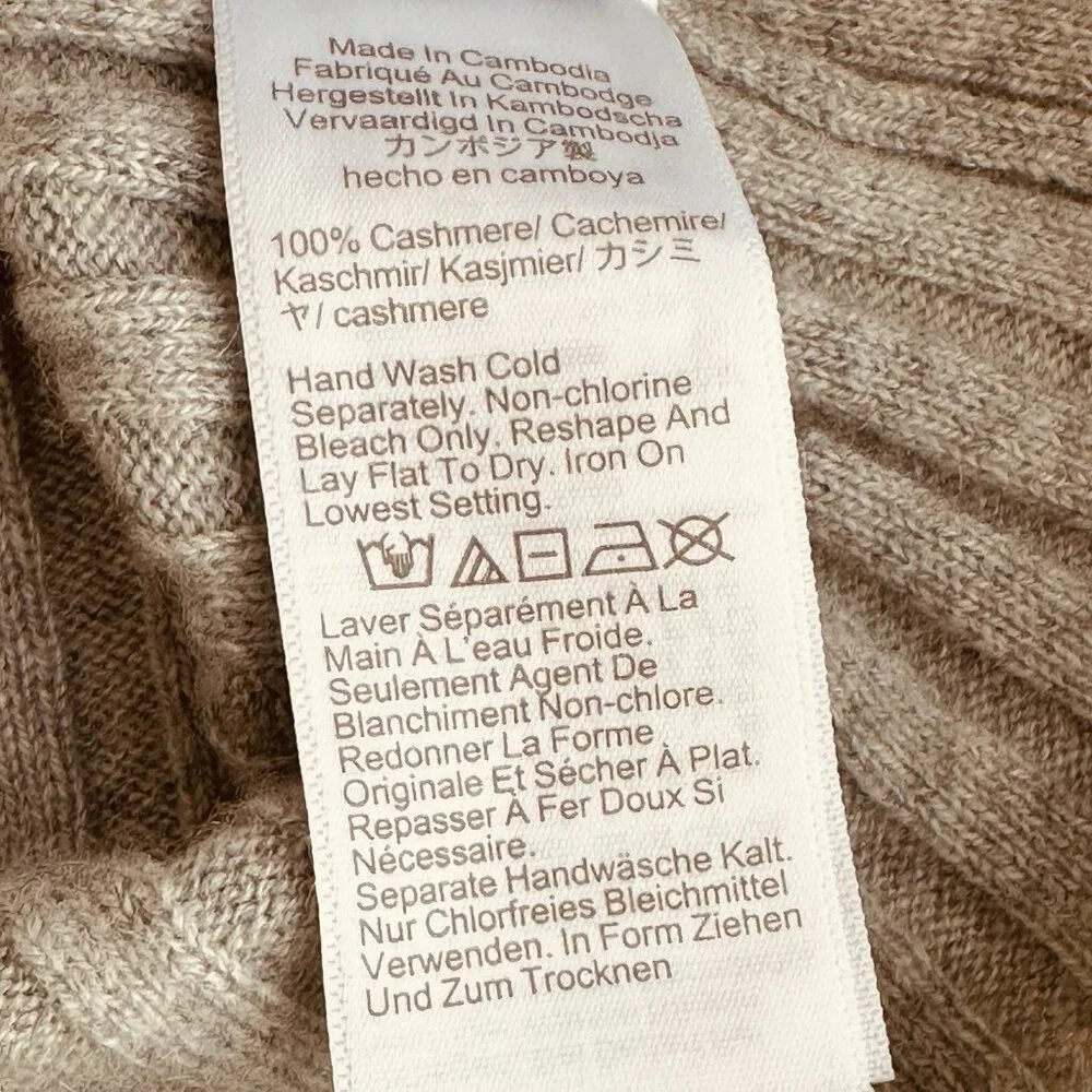 NWT J.Crew Womens 100% Cashmere Turtleneck XS Wide Rib Gray Sweater Luxury Chic